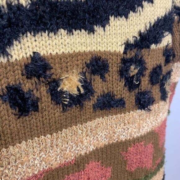 Susan Bristol Women Cardigan Cotton Blend Animal Print Colorful Sweater Petite S - Picture 6 of 13